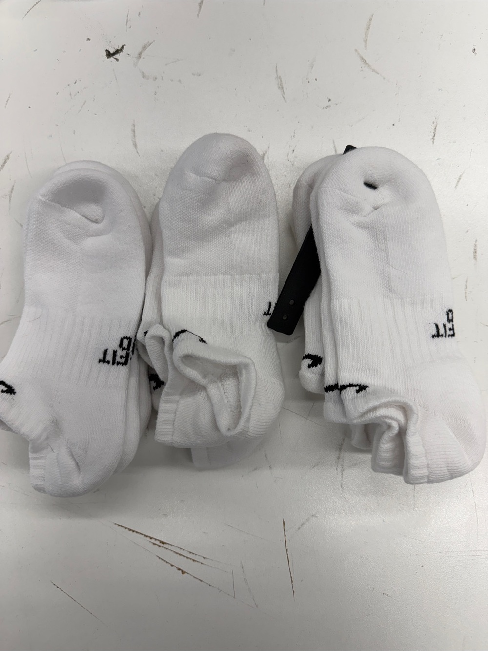 Nike White Dri Fit No Show Socks - 7 Pair Pack Medium 6-8/Youth 5-7Y